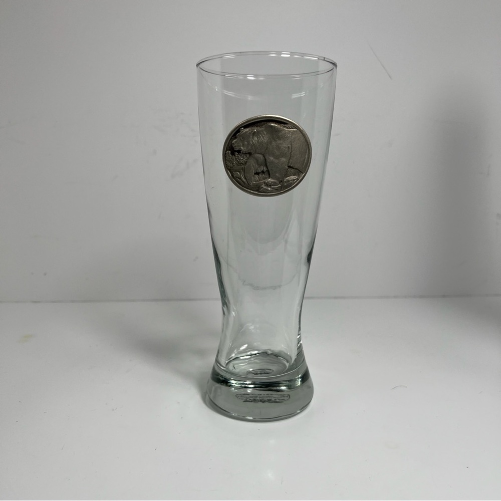 Heritage Metalworks Pewter Grizzly Bear Wildlife 20 oz Pilsner Tall Beer Glass